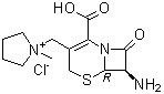 structure of CAS# 103121-85-3, 1-[[(6R,7R)-7-氨基-2-羧基-8-氧代-5-硫杂-1-氮杂双环[4.2.0]辛-2-烯-3-基]甲基]-1-甲基吡咯烷鎓氯化物