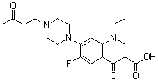 CAS 登录号：103240-27-3, 1-乙基-6-氟-1,4-二氢-4-氧代-7-[4-(3-氧代丁基)-1-哌嗪基]-3-喹啉羧酸