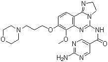 structure of CAS# 1032568-63-0, 2-氨基-N-[2,3-二氢-7-甲氧基-8-[3-(4-吗啉基)丙氧基]咪唑并[1,2-c]喹唑啉-5-基]-5-嘧啶甲酰胺