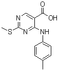 structure of CAS# 1033194-60-3, 4-[(4-甲基苯基)氨基]-2-(甲硫基)-5-嘧啶羧酸