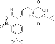 N-[叔丁氧羰基]-1-(2,4-二硝基苯基)-D-组氨酸分子结构 (CAS 103343-26-6)