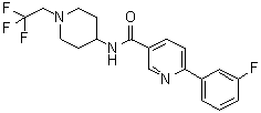structure of CAS# 1033836-12-2, 6-(3-氟苯基)-N-[1-(2,2,2-三氟乙基)-4-哌啶基]-3-吡啶甲酰胺