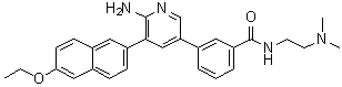 structure of CAS# 1034297-58-9, 3-[6-氨基-5-(6-乙氧基-2-萘基)-3-吡啶基]-N-[2-(二甲基氨基)乙基]苯甲酰胺