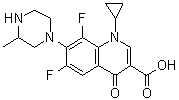 structure of CAS# 103460-89-5, 1-环丙基-6,8-二氟-1,4-二氢-7-(3-甲基-1-哌嗪基)-4-氧代-3-喹啉羧酸