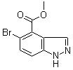5-溴-1H-吲唑-4-羧酸甲酯分子结构 (CAS 1037840-79-1)