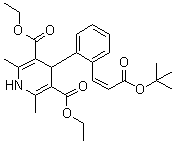 CAS 登录号：103890-79-5, 4-[2-[(1Z)-3-(叔丁氧基)-3-氧代-1-丙烯-1-基]苯基]-1,4-二氢-2,6-二甲基-3,5-吡啶二羧酸二乙酯