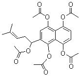 2-[1-(乙酰氧基)-4-甲基-3-戊烯-1-基]-1,4,5,8-萘四醇四乙酸酯分子结构 (CAS 103946-64-1)