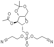 CAS # 1041021-85-5, 4-O-Acetyl-2,5-anhydro-1,3-O-isopropylidene-6-[bis(2-cyanoethyl)phosphoryl]-D-glucitol