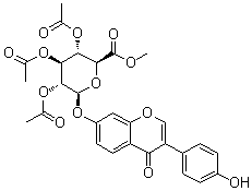 3-(4-羟基苯基)-4-氧代-4H-1-苯并吡喃-7-基 beta-D-吡喃葡糖苷酸甲酯 2,3,4-三乙酸酯分子结构 (CAS 1041134-15-9)