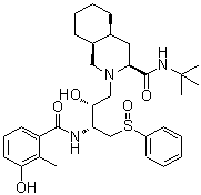 (3S,4aS,8aS)-N-(叔丁基)十氢-2-[(2R,3R)-2-羟基-3-[(3-羟基-2-甲基苯甲酰)氨基]-4-(苯基亚磺酰基)丁基]-3-异喹啉甲酰胺分子结构 (CAS 1041389-28-9)