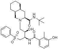 CAS 登录号：1041389-29-0, (3S,4aS,8aS)-N-(叔丁基)十氢-2-[(2R,3R)-2-羟基-3-[(3-羟基-2-甲基苯甲酰)氨基]-4-(苯磺酰基)丁基]-3-异喹啉甲酰胺