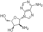 2'-氨基-2'-脱氧腺苷分子结构 (CAS 10414-81-0)