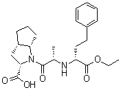 (2S,3aS,6aS)-1-[(1S)-2-[[(1R)-1-(乙氧羰基)-3-苯基丙基]氨基]-1-氧代丙基]八氢环戊二烯并[b]吡咯-2-羧酸分子结构 (CAS 104195-90-6)