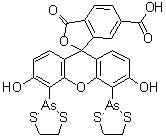 4',5'-二-1,3,2-二硫杂砷戊环-2-基-3',6'-二羟基-3-氧代-螺[异苯并呋喃-1(3H),9'-[9H]氧杂蒽]-6-羧酸分子结构 (CAS 1042084-20-7)