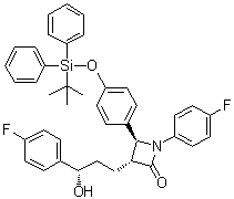 (3R,4S)-4-[4-[[(叔丁基)二苯基硅烷基]氧基]苯基]-1-(4-氟苯基)-3-[(3S)-3-(4-氟苯基)-3-羟基丙基]-2-氮杂环丁酮分子结构 (CAS 1042722-66-6)