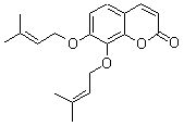 7,8-双[(3-甲基-2-丁烯-1-基)氧基]-2H-1-苯并吡喃-2-酮分子结构 (CAS 104311-21-9)