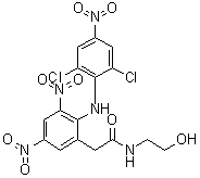 2-[(2,6-二氯-4-硝基苯基)氨基]-N-(2-羟基乙基)-3,5-二硝基苯乙酰胺分子结构 (CAS 1043448-27-6)