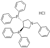 (3R-反式)-3,4-二(二苯基膦基)-1-苄基吡咯烷单盐酸盐分子结构 (CAS 104351-43-1)