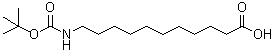 11-(叔丁氧羰基氨基)十一烷酸分子结构 (CAS 10436-25-6)