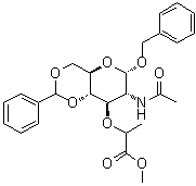 N-乙酰基-1-O-(苄基)-4,6-O-(亚苄基)-alpha-胞壁酸甲酯分子结构 (CAS 104371-51-9)