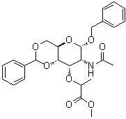 N-乙酰基-1-O-苄基-4,6-O-(亚苄基)-alpha-异胞壁酸甲酯分子结构 (CAS 104371-52-0)