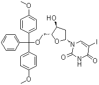 structure of CAS# 104375-88-4, 5'-(4,4'-二甲氧基三苯甲基)-5-碘-2'-脱氧尿苷