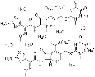 头孢曲松钠水合物分子结构 (CAS 104376-79-6)