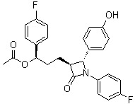CAS # 1044664-24-5, (3S,4R)-rel-3-[(3R)-3-(Acetyloxy)-3-(4-fluorophenyl)propyl]-1-(4-fluorophenyl)-4-(4-hydroxyphenyl)-2-azetidinone