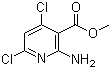 structure of CAS# 1044872-40-3, 2-氨基-4,6-二氯吡啶-3-羧酸甲酯