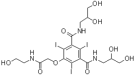 N,N'-二(2,3-二羟基丙基)-5-[2-[(2-羟基乙基)氨基]-2-氧代乙氧基]-2,4,6-三碘-1,3-苯二甲酰胺分子结构 (CAS 104517-96-6)