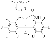 (alphaS)-alpha-[(4,6-二甲基-2-嘧啶基)氧基]-beta-甲氧基-beta-(苯基-2,3,4,5,6-d<sub>5</sub>)苯丙酸-2,3,4,5,6-d<sub>5</sub>分子结构 (CAS 1046116-27-1)
