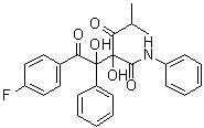 5,6-二脱氧-1-C-(4-氟苯基)-5-甲基-2-C-苯基-3-C-[(苯基氨基)羰基]-己-4-酮糖分子结构 (CAS 1046118-44-8)