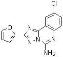 CAS # 104615-18-1, 9-Chloro-2-(2-furanyl)[1,2,4]triazolo[1,5-c]quinazolin-5-amine, CGS 15943, CGS 15943A