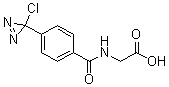 structure of CAS# 104745-67-7, N-[4-(3-氯-3H-双吖丙啶-3-基)苯甲酰基]甘氨酸