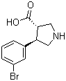 structure of CAS# 1047651-74-0, (3S,4R)-4-(3-溴苯基)吡咯烷-3-羧酸