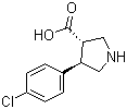 (3S,4R)-4-(4-氯苯基)吡咯烷-3-羧酸分子结构 (CAS 1047651-82-0)