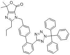 奥美沙坦甲氧基米酯环状杂质N2-三苄基分子结构 (CAS 1048948-15-7)