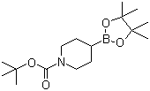 1-N-叔丁氧羰基哌啶-4-硼酸频哪醇酯分子结构 (CAS 1048970-17-7)