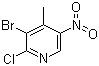 3-溴-2-氯-4-甲基-5-硝基吡啶分子结构 (CAS 1049706-73-1)