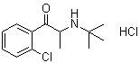 1-(2-氯苯基)-2-[(叔丁基)氨基]-1-丙酮盐酸盐分子结构 (CAS 1049718-57-1)