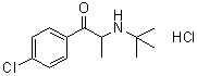 1-(4-氯苯基)-2-[(叔丁基)氨基]-1-丙酮盐酸盐分子结构 (CAS 1049718-72-0)