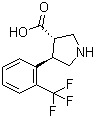 (3S,4R)-4-(2-(三氟甲基)苯基)吡咯烷-3-羧酸分子结构 (CAS 1049978-59-7)
