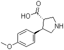 (3S,4R)-4-(4-甲氧基苯基)吡咯烷-3-羧酸分子结构 (CAS 1049978-93-9)