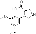 structure of CAS# 1049980-13-3, (3S,4R)-4-(3,5-二甲氧基苯基)吡咯烷-3-羧酸