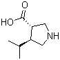 (3S,4S)-4-异丙基吡咯烷-3-羧酸分子结构 (CAS 1049980-59-7)
