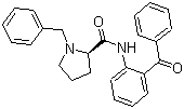 structure of CAS# 105024-93-9, (2R)-N-(2-苯甲酰基苯基)-1-(苯基甲基)-2-吡咯烷甲酰胺