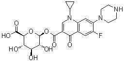 环丙沙星葡糖苷酸分子结构 (CAS 105029-31-0)