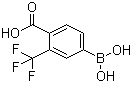 4-硼酸基-2-(三氟甲基)苯甲酸分子结构 (CAS 1050424-03-7)