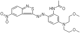 CAS 登录号：105076-77-5, 分散蓝 367, N-[5-[双(2-甲氧基乙基)氨基]-2-[2-(5-硝基-2,1-苯并异噻唑-3-基)偶氮]苯基]乙酰胺
