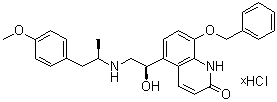 CAS 登录号：1052689-06-1, 5-[(1R)-1-羟基-2-[[(1R)-2-(4-甲氧基苯基)-1-甲基乙基]氨基]乙基]-8-(苯基甲氧基)-2(1H)-喹啉酮盐酸盐